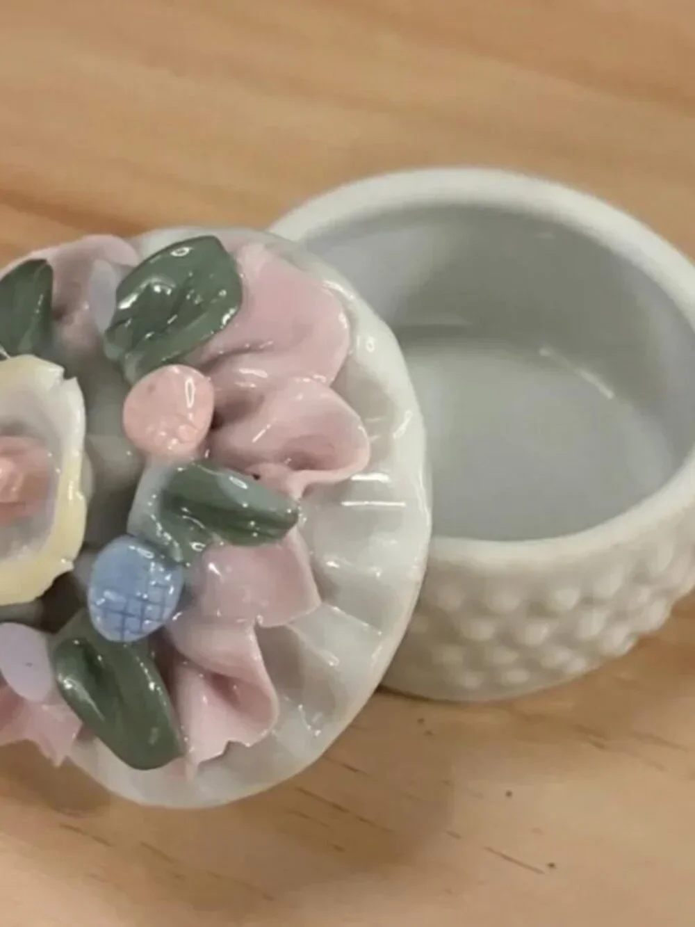 Tiny Vintage Floral Bone China Trinket Dish- No handle